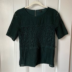 Ann Taylor Lace Blouse | Emerald Green